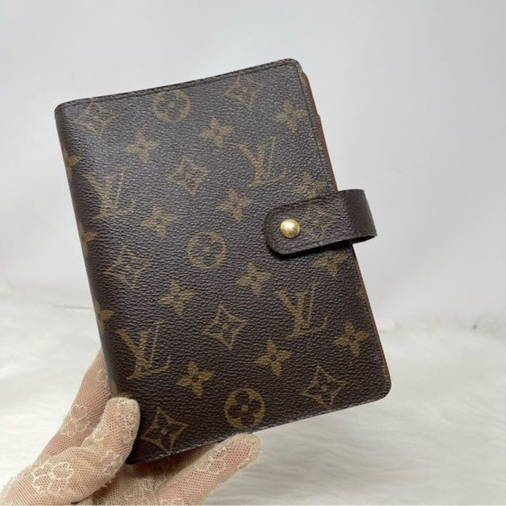 428 Pre Owned Authentic Louis Vuitton Monogram Agenda MM Cover RI1104